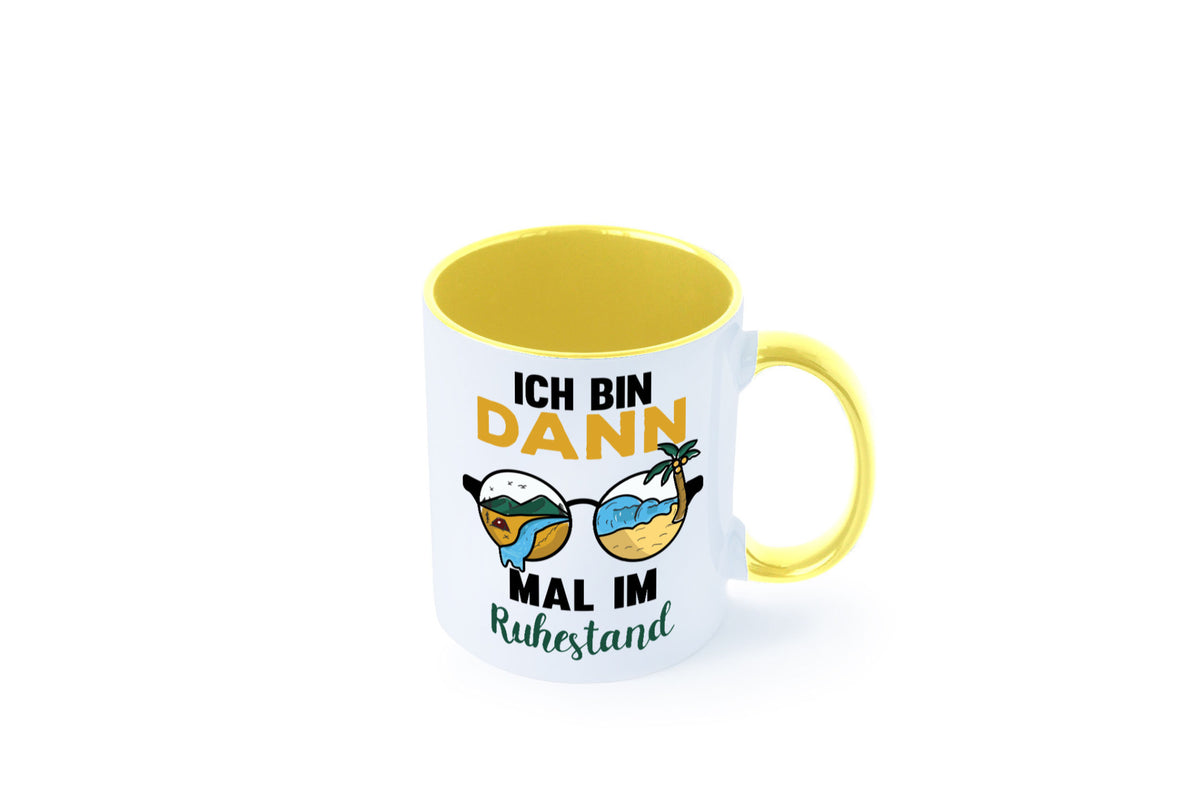 Bin dann mal im Ruhestand | Sonnenbrille Palme Meer lustig Jubiläum Geschenk Tasse