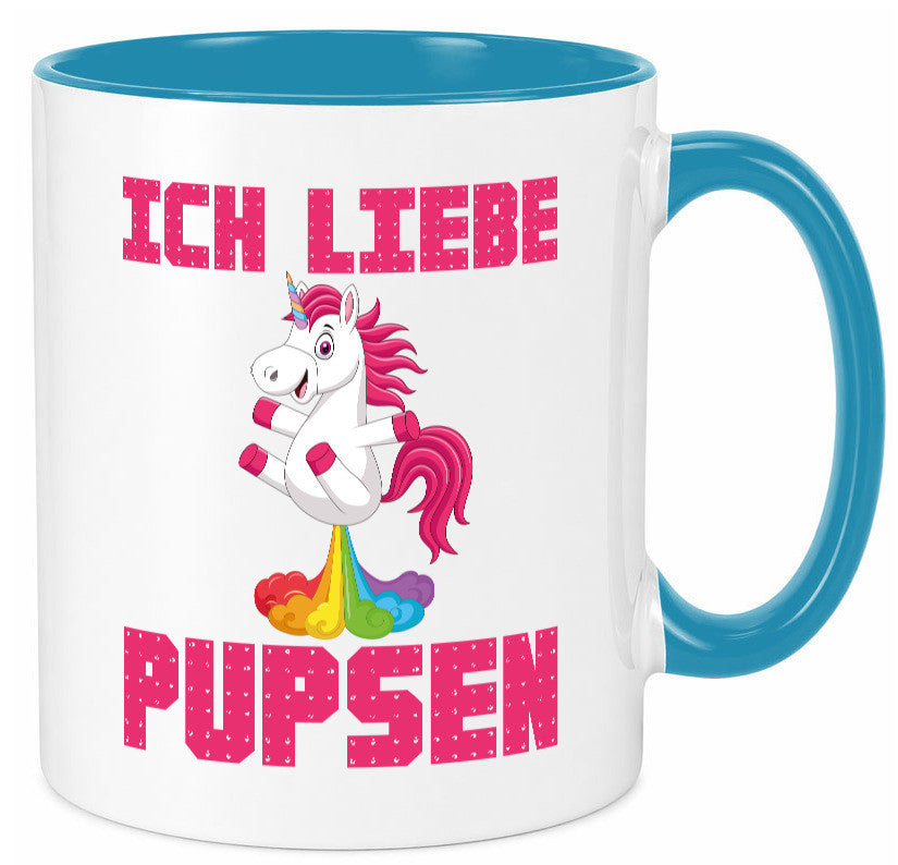 Ich liebe pupsen | Einhorn Pups lustiger Spruch Humor Geschenkidee Tasse