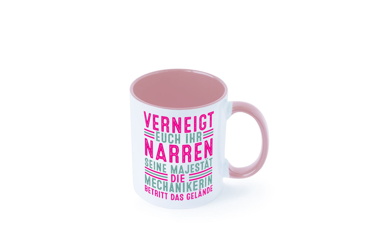 Verneigt euch: Mechanikerin | KFZ lustiger Spruch Geschenk Humor Geschenkidee Tasse