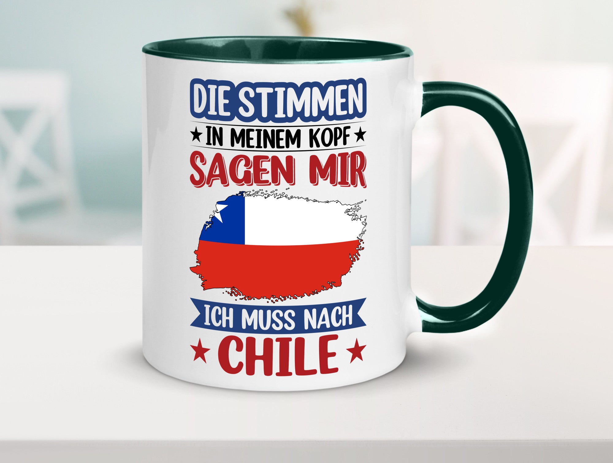 Chile | Urlaub Stimmen in meinem Kopf Traumland Geschenkidee Humor Tasse