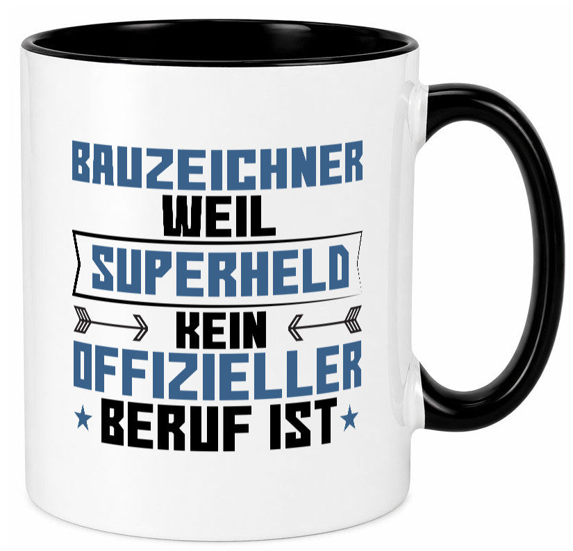 Superheld Bauzeichner | Zeichner Geschenk Humor Geschenkidee lustiger Spruch Tasse