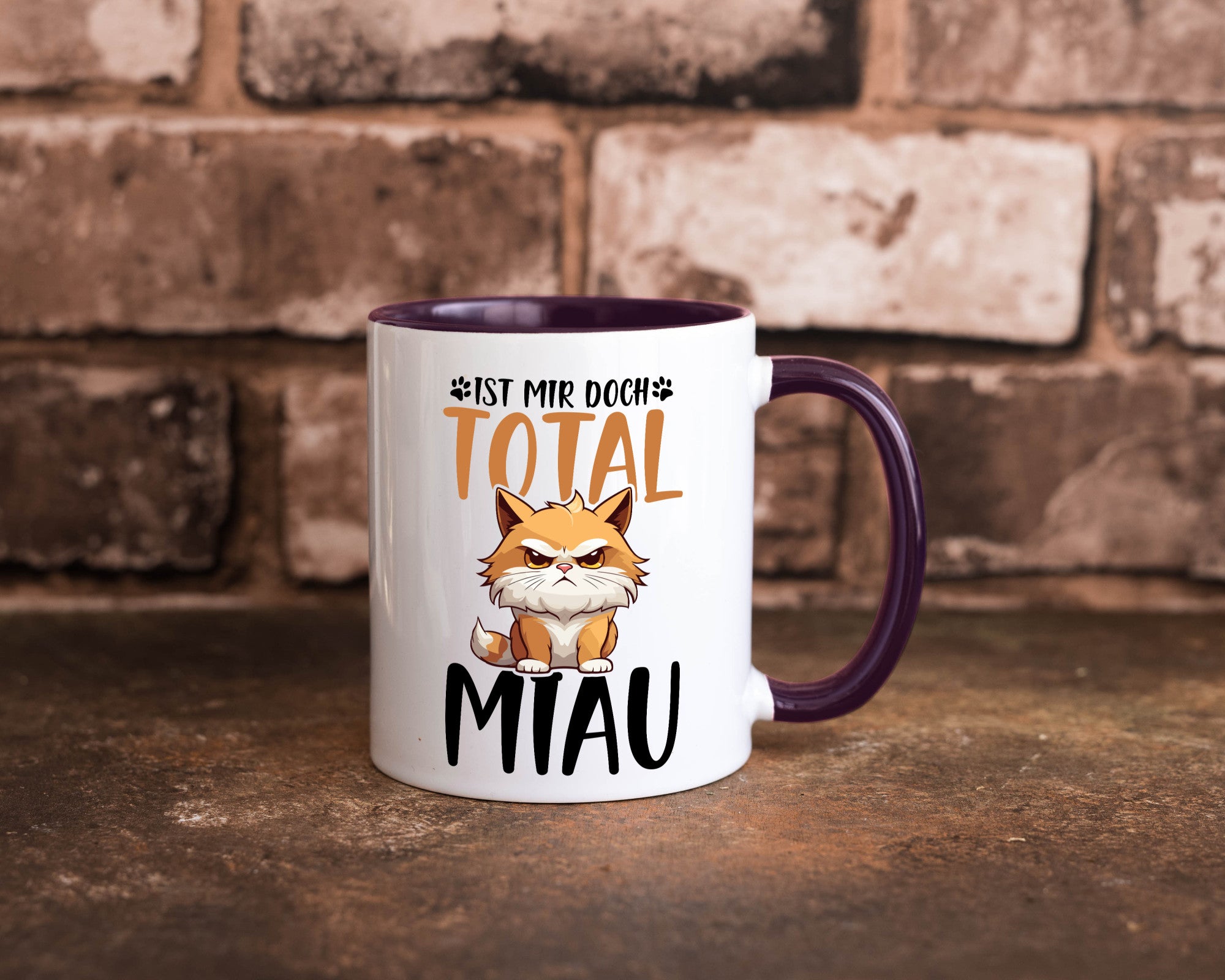 Ist mir doch total Miau | Katze Katzenliebhaber Geschenk Tierliebhaber Humor