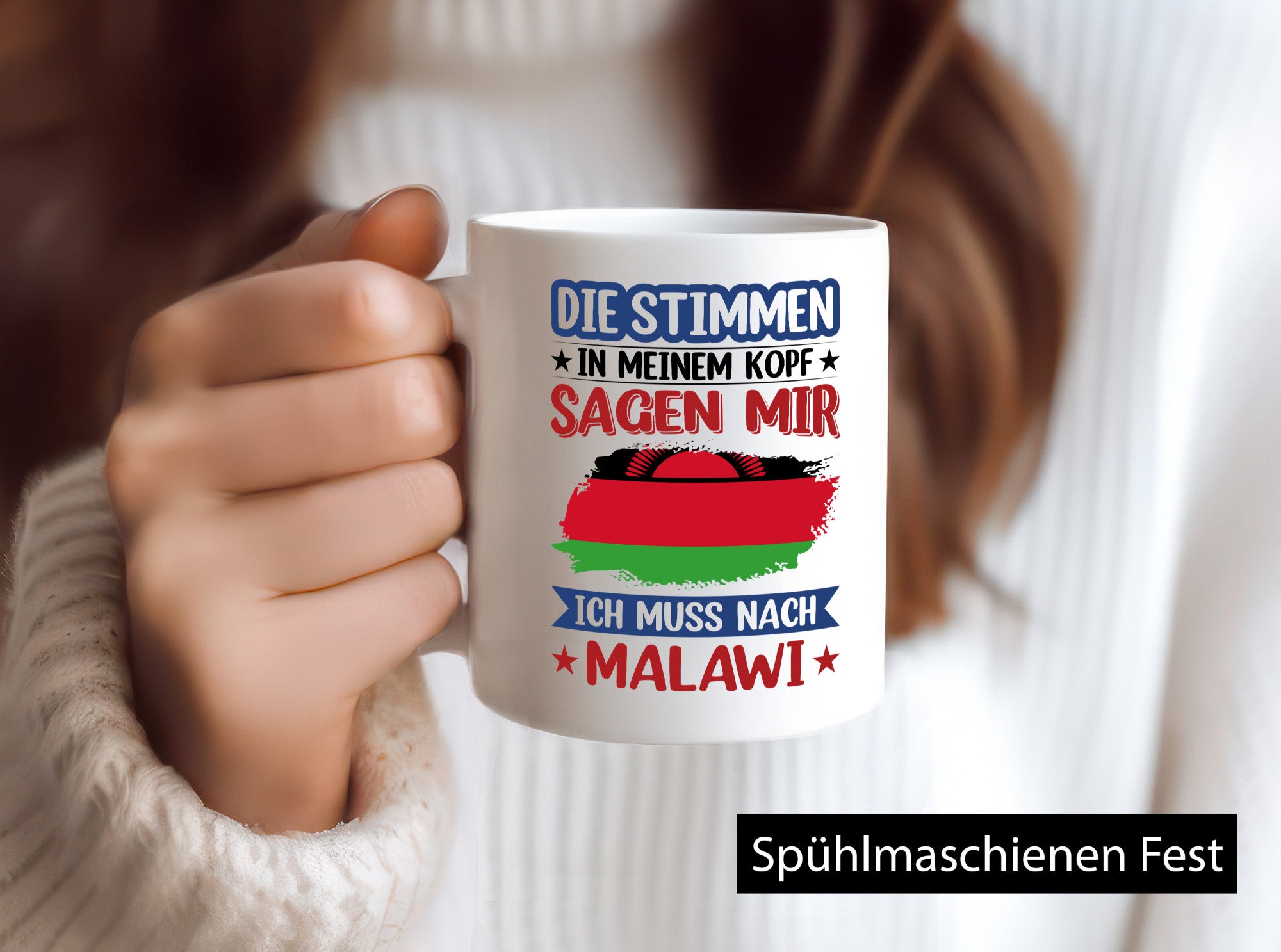 Malawi | Urlaub Stimmen in meinem Kopf Traumland Geschenkidee Humor Tasse