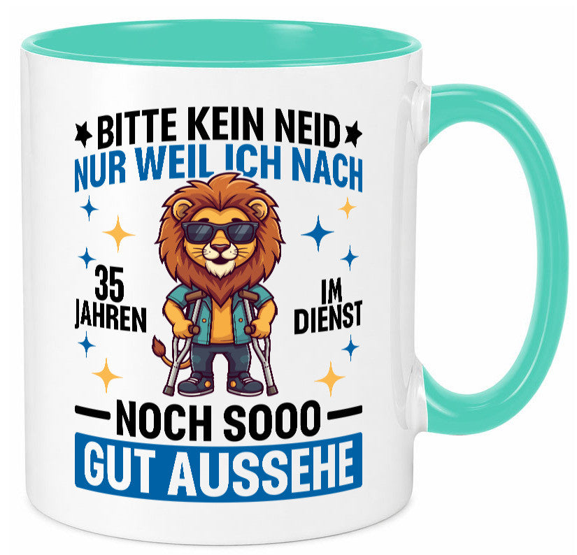 35 Jahre im Dienst | Arbeitsjubiläum Arbeit lustig Kollegen Büro Geschenk Tasse