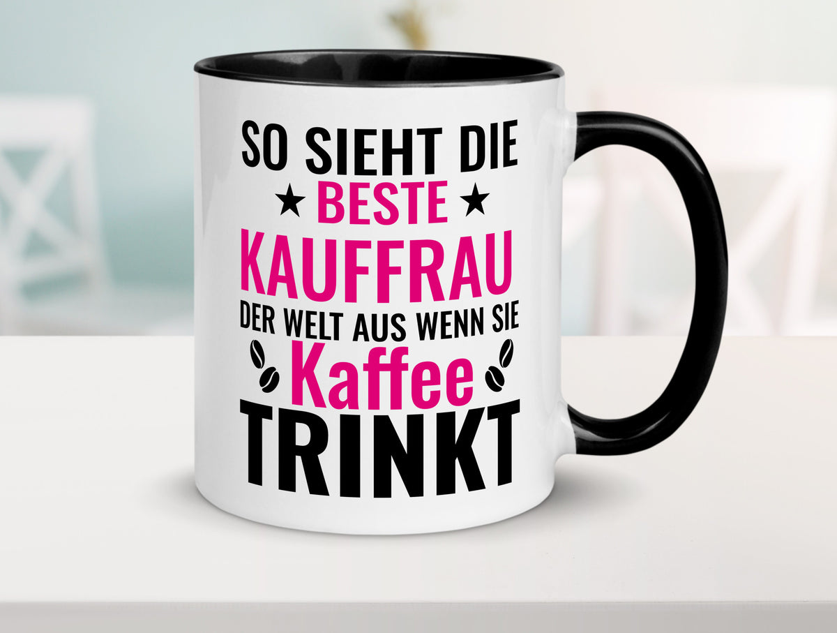Kaffee trinkt: Kauffrau | Kauffrauen lustiger Spruch Geschenk Humor Tasse