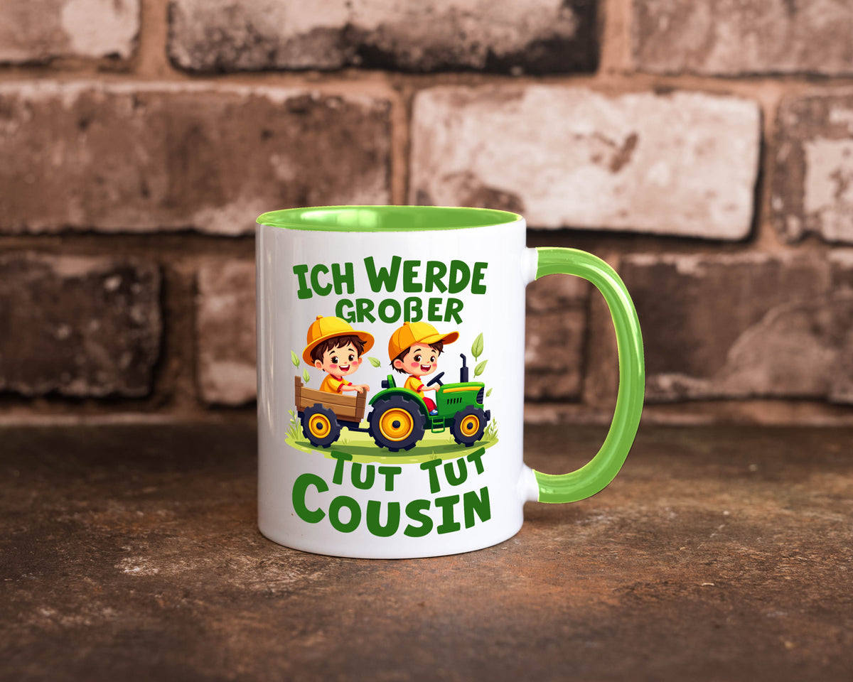 Ich werde Großer Cousin | Familie Bauer lustiger Spruch Geschenk Geschenkidee Tasse
