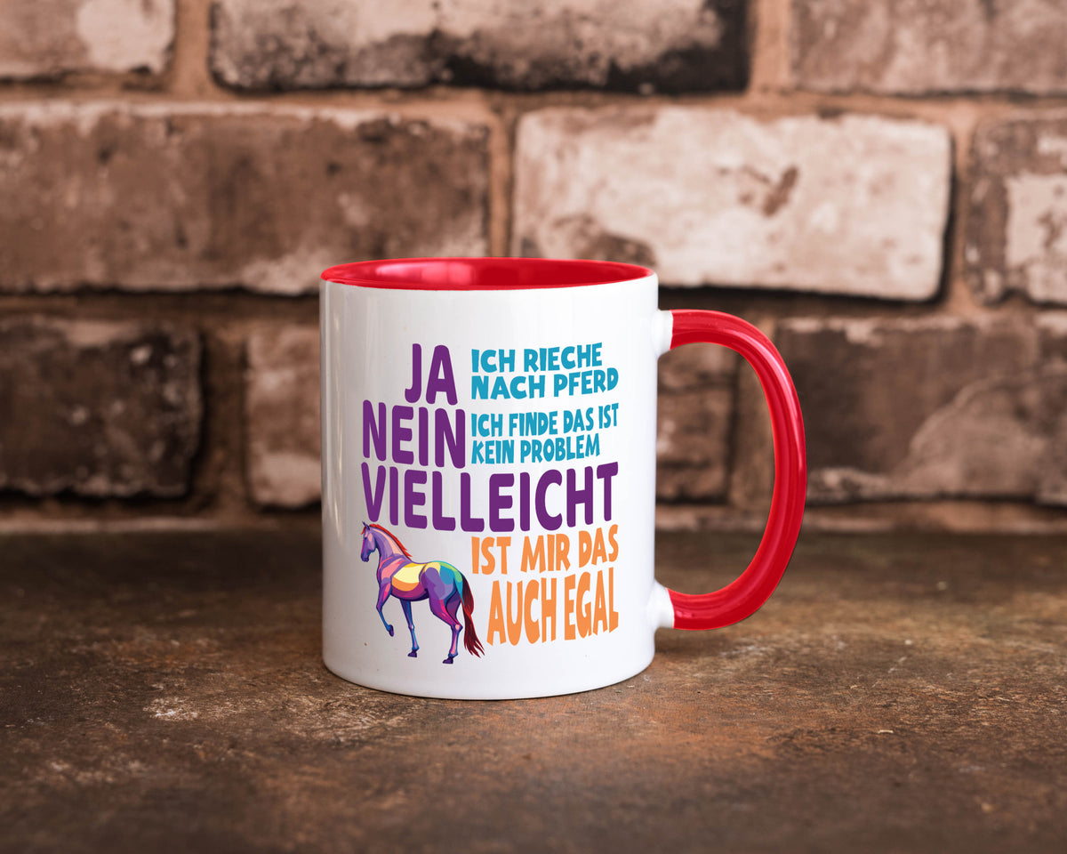 Ja ich Rieche nach Pferd | Reiten Pferdestall lustiger Spruch Geschenk Humor Tasse