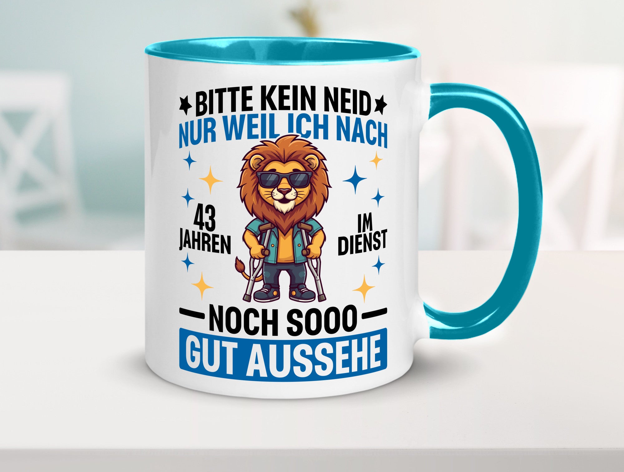43 Jahre im Dienst | Arbeitsjubiläum Arbeit Geschenk Kollegen Büro lustiger