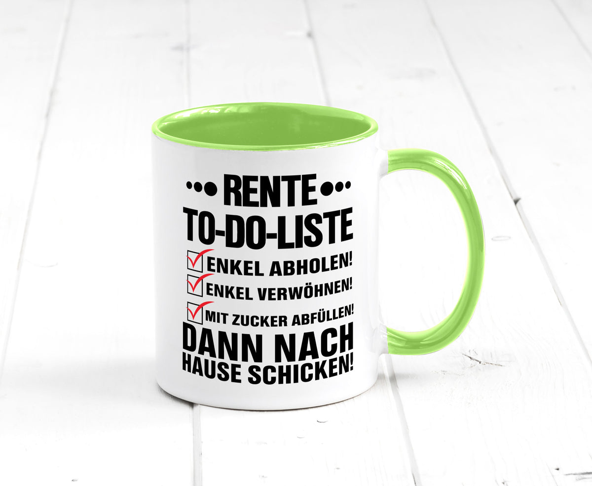 Rente To-Do-Liste | Rentner Tasse Enkel verwöhnen Geschenk Ruhestand Jubiläum