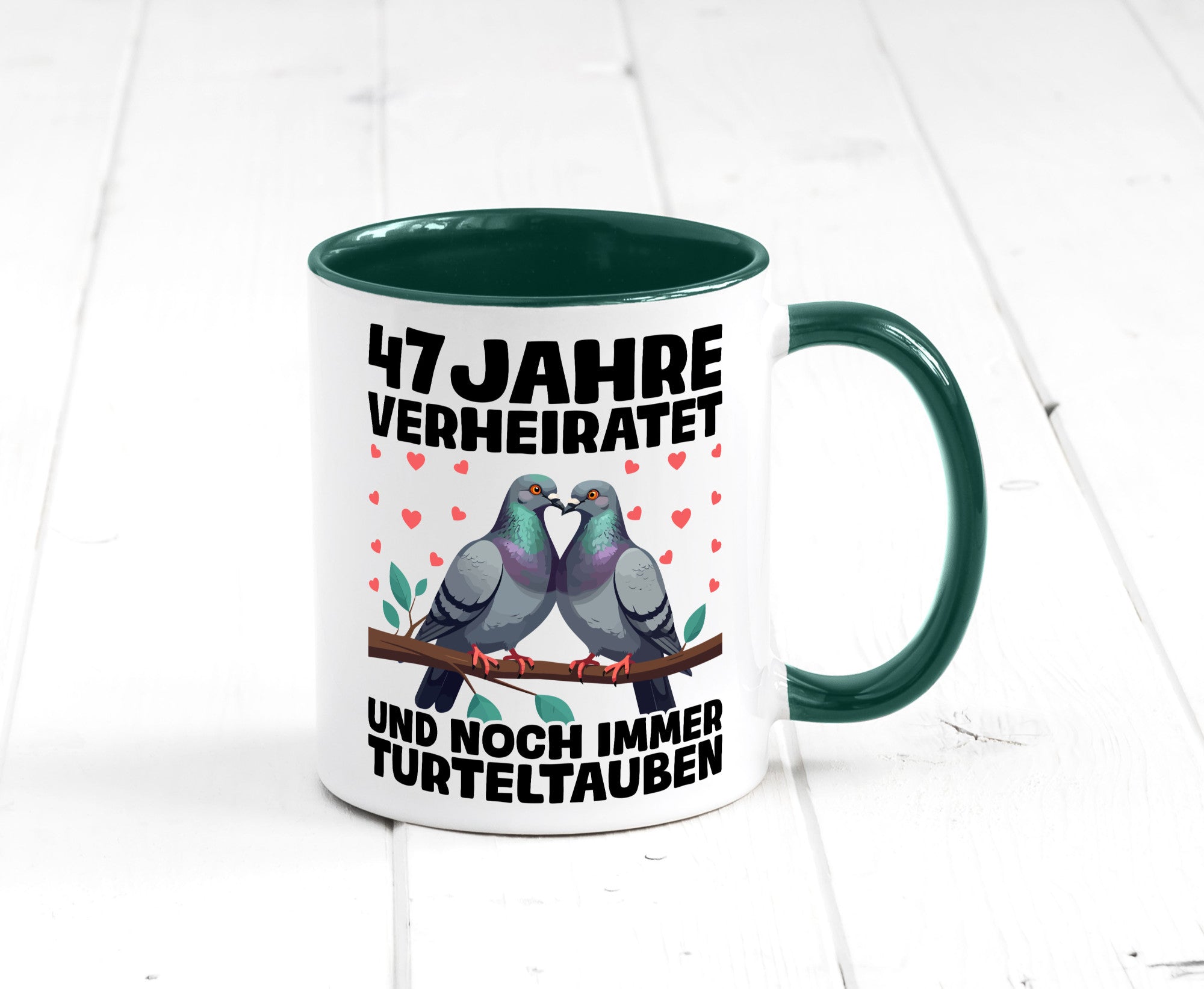 47 Jahre verheiratet | Turteltauben Ehe Ehepaar Humor Geschenkidee Tasse