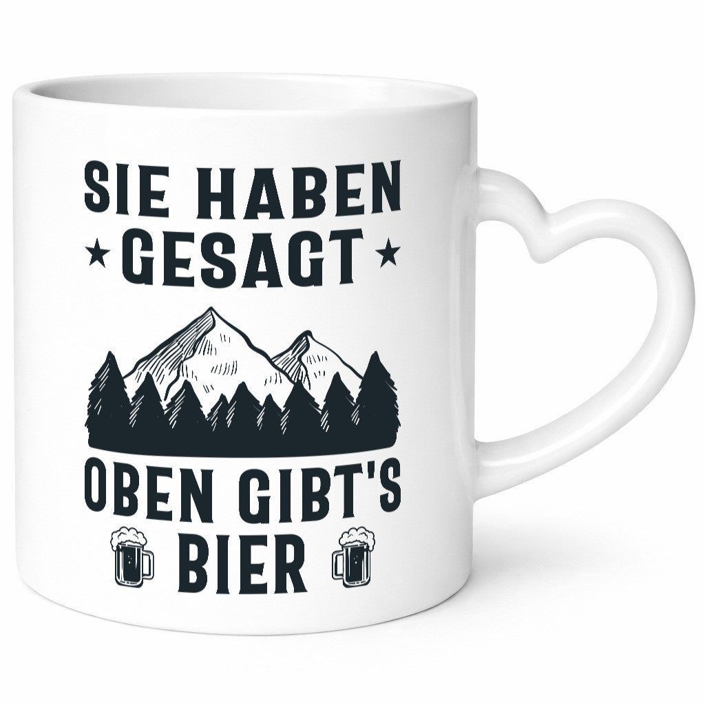 Oben gibts Bier | Bierliebhaber Wandern Berge Laufen lustiger Spruch Geschenk
