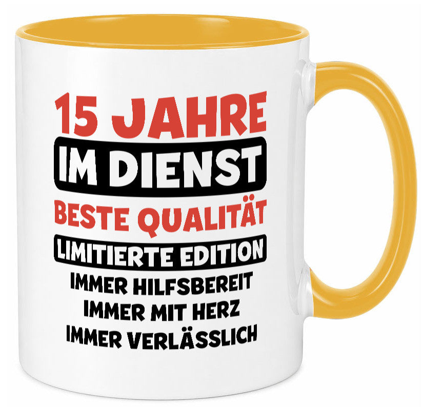 15 Jahre im Dienst | Jubiläum Arbeit v3 lustig Kollegen Büro Geschenk Tasse