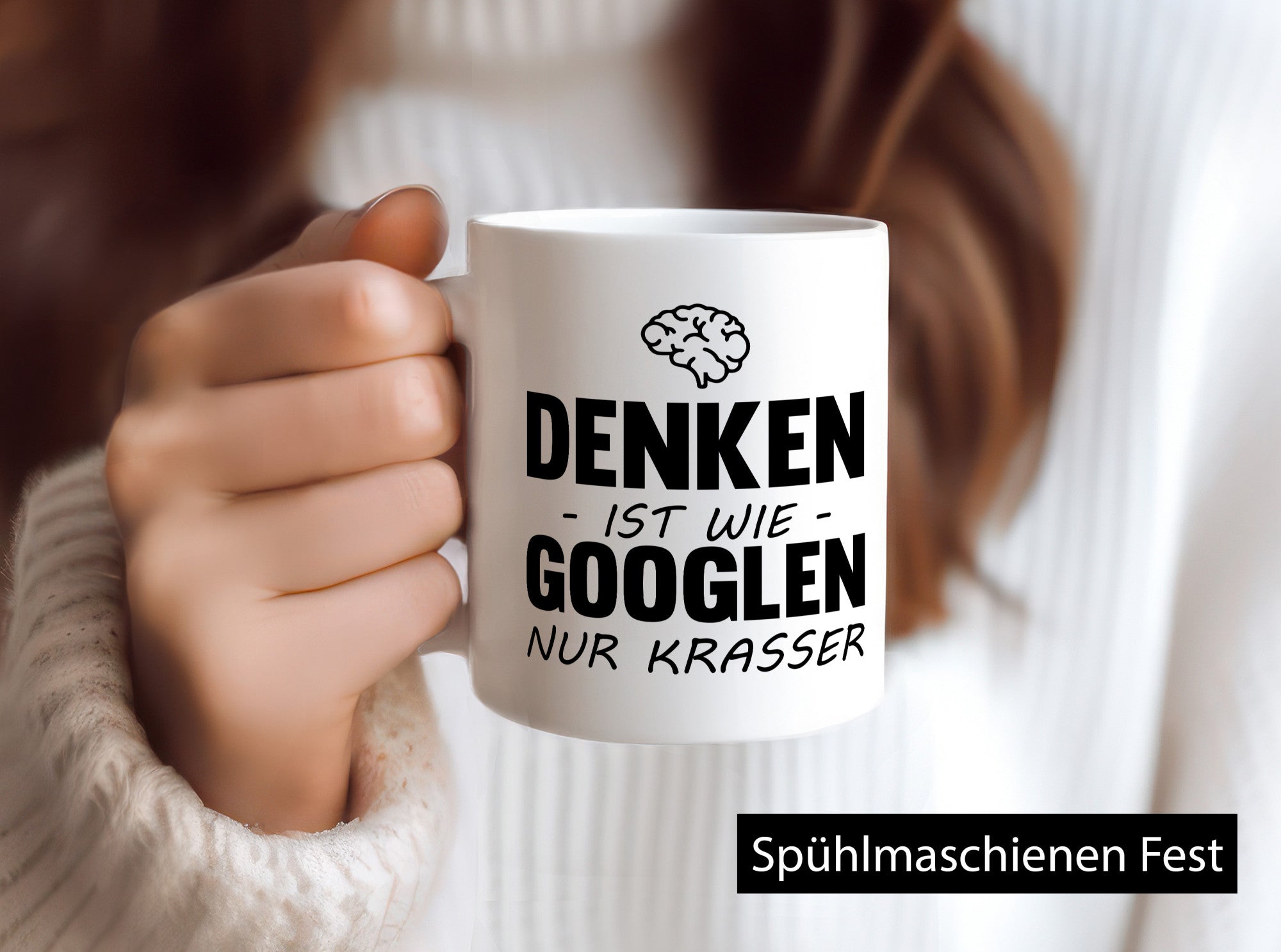 Denken ist wie Googeln nur Krasser lustig Humor Geschenkidee Geschenk Tasse