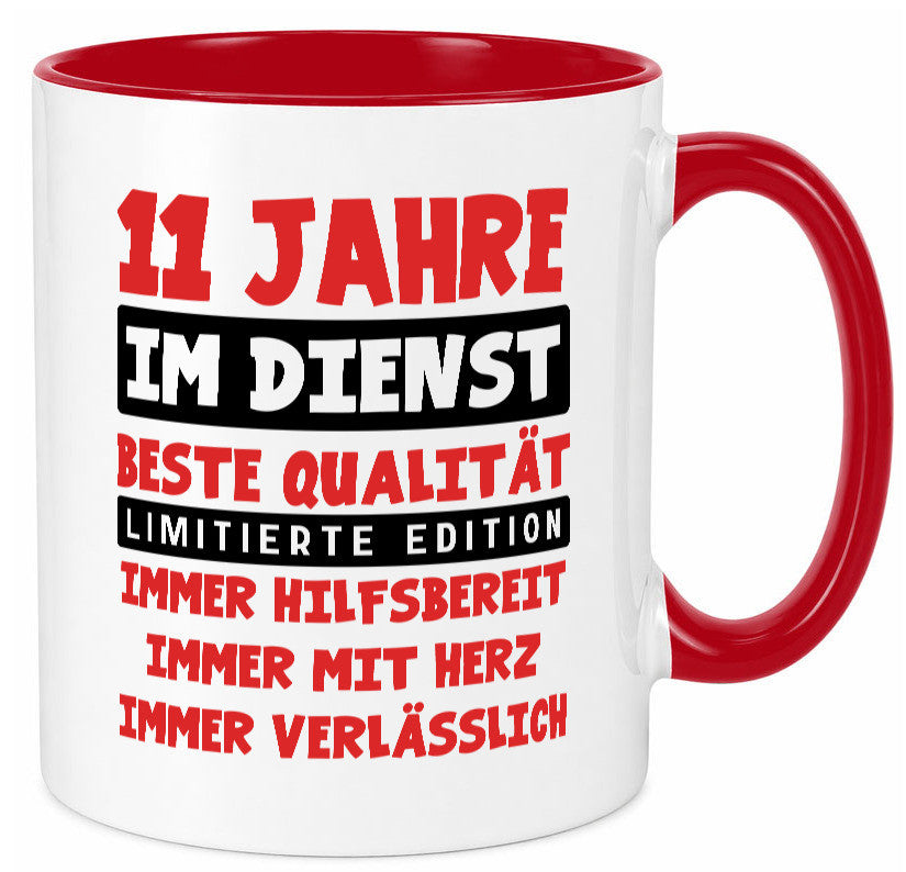 11 Jahre im Dienst | Jubiläum Arbeit v9 Geschenkidee Kollegen Büro Humor Tasse