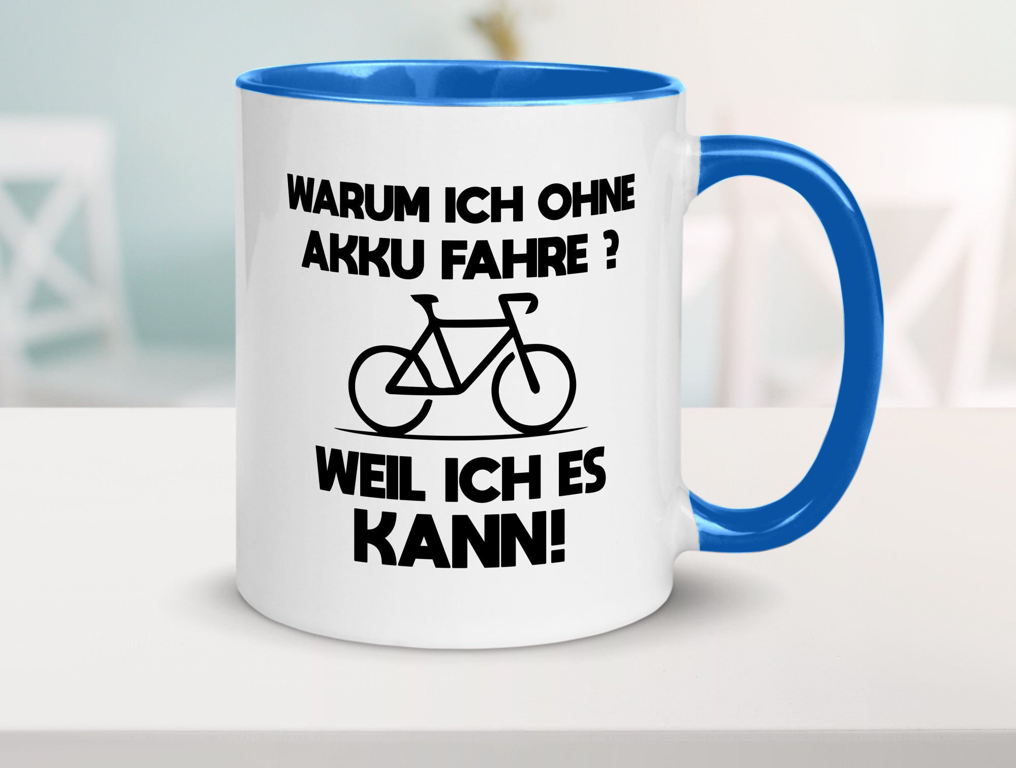 Warum ich ohne Akku fahre weil ichs kann | Radfahren Geschenk Humor