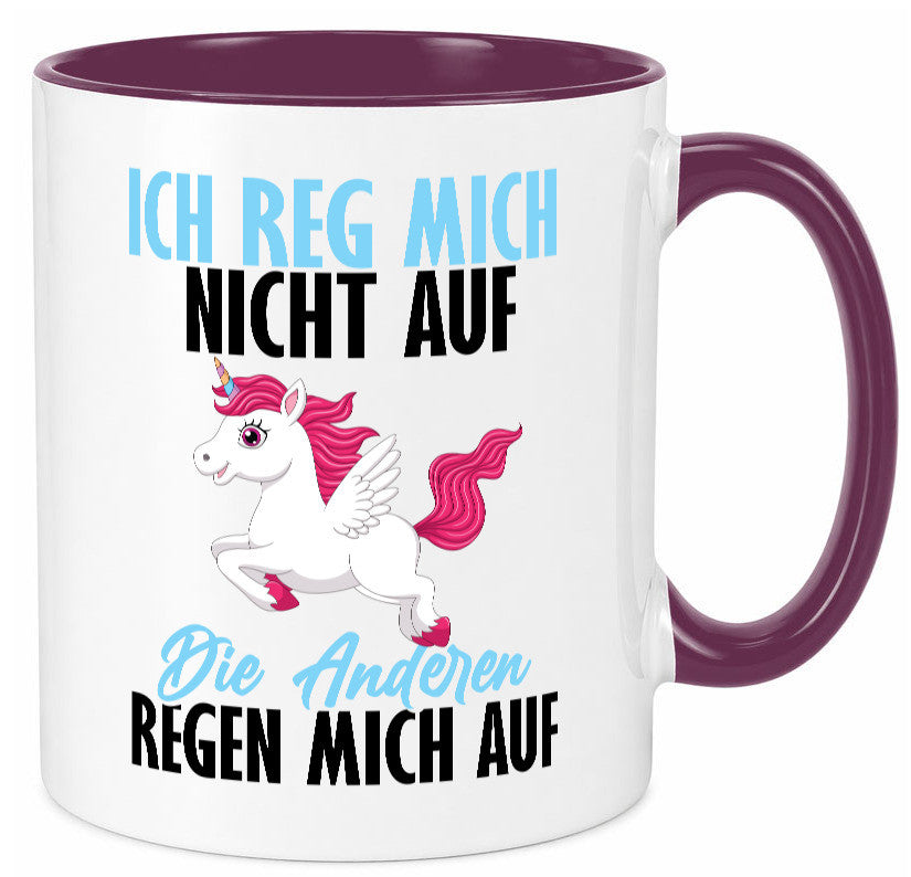 Ich reg mich nicht auf lustiger Spruch Geschenk Humor Geschenkidee Tasse