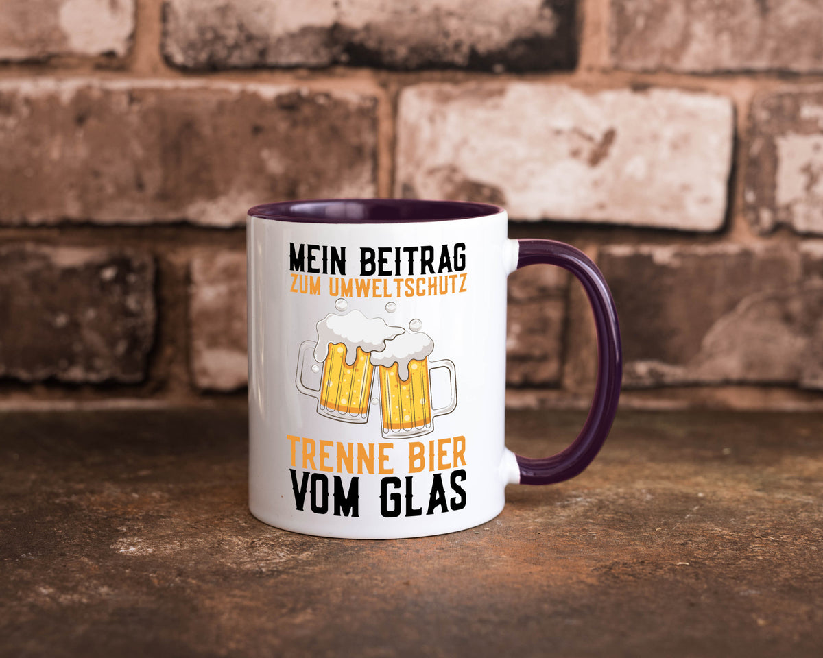 Beitrag zum Umweltschutz | Biertrinker Party Pils lustiger Spruch Geschenk Tasse
