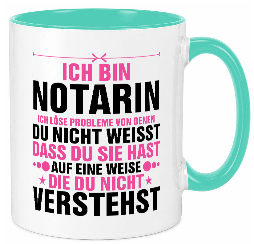 Löse Probleme: Notarin | Juristin v2 lustiger Spruch Geschenk Humor Tasse