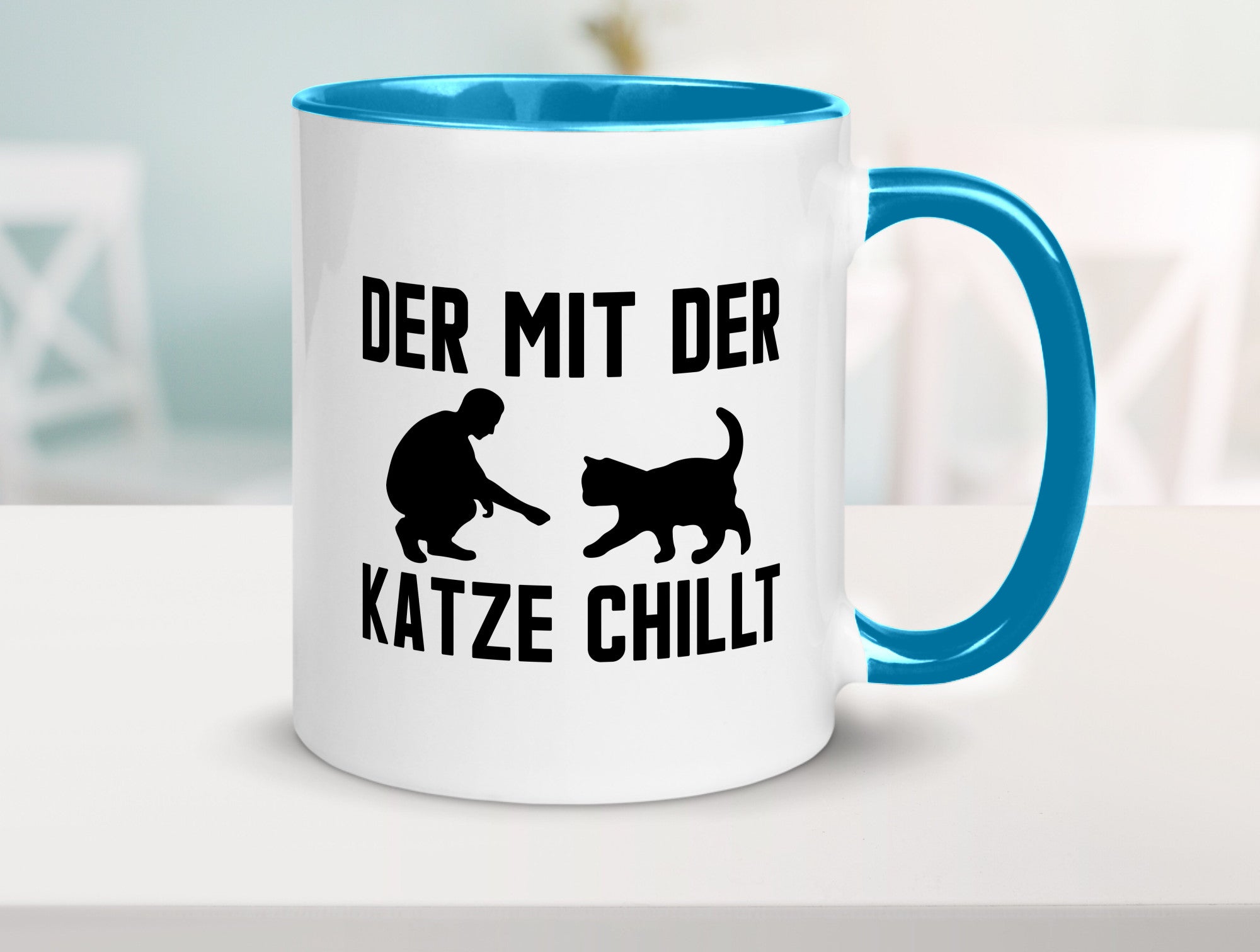 Mit der Katze | Chillen Katzenliebhaber Tierfreund lustiger Spruch Geschenk