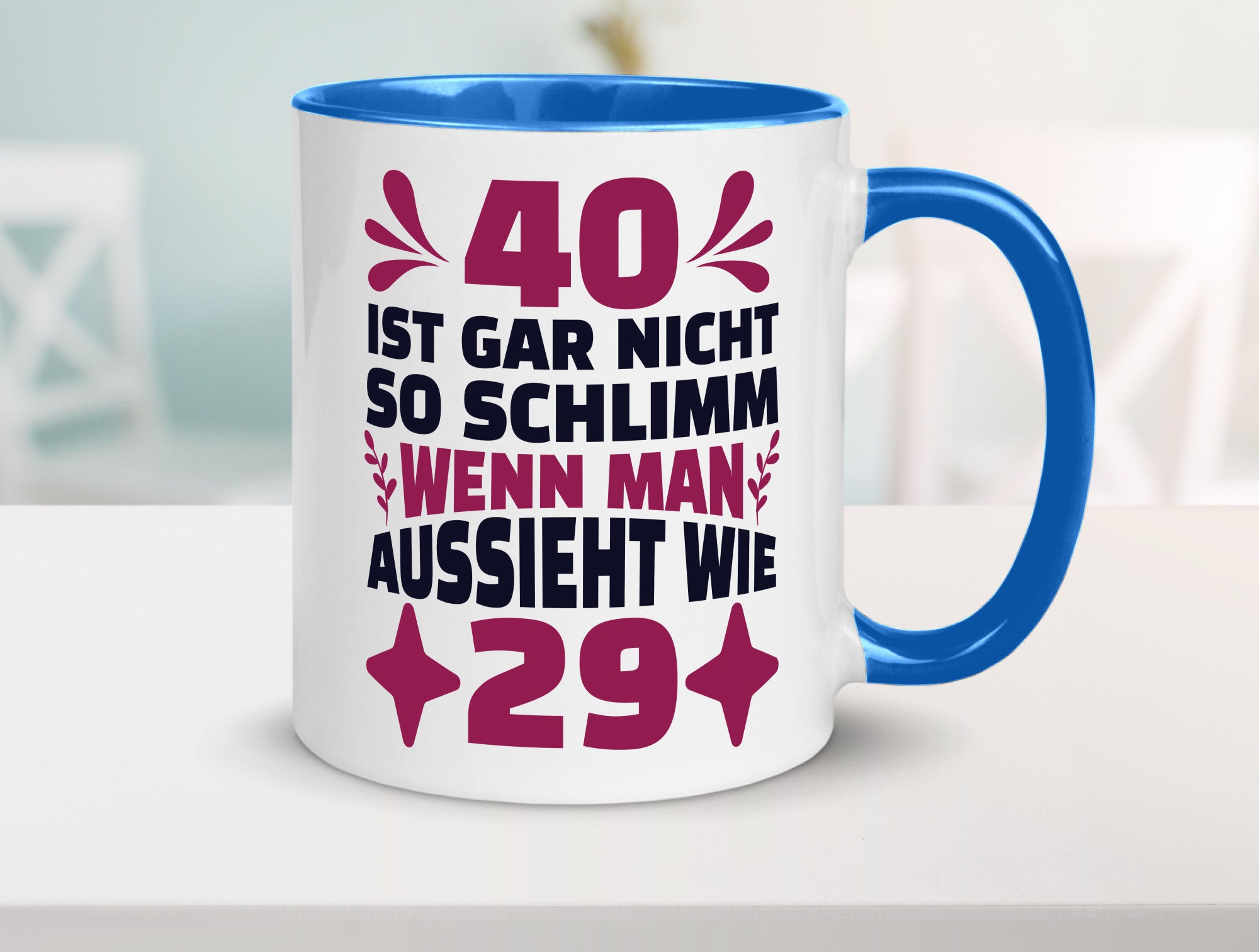 40 ist gar nicht schlimm | 40. Geburtstag Jung aussehen Geschenkidee Humor Tasse