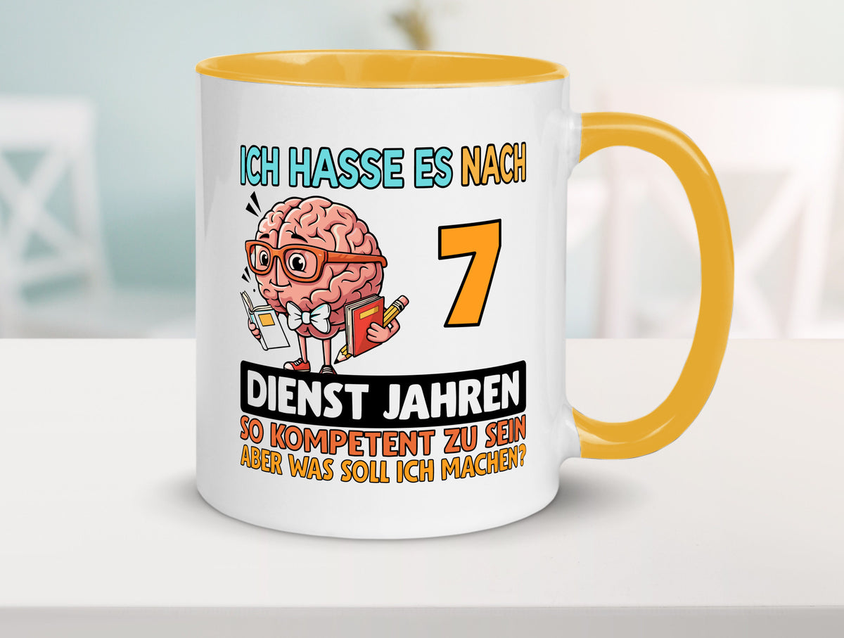 7 Dienstjahre | Arbeit Kompetent lustig Kollegen Büro Geschenk Tasse