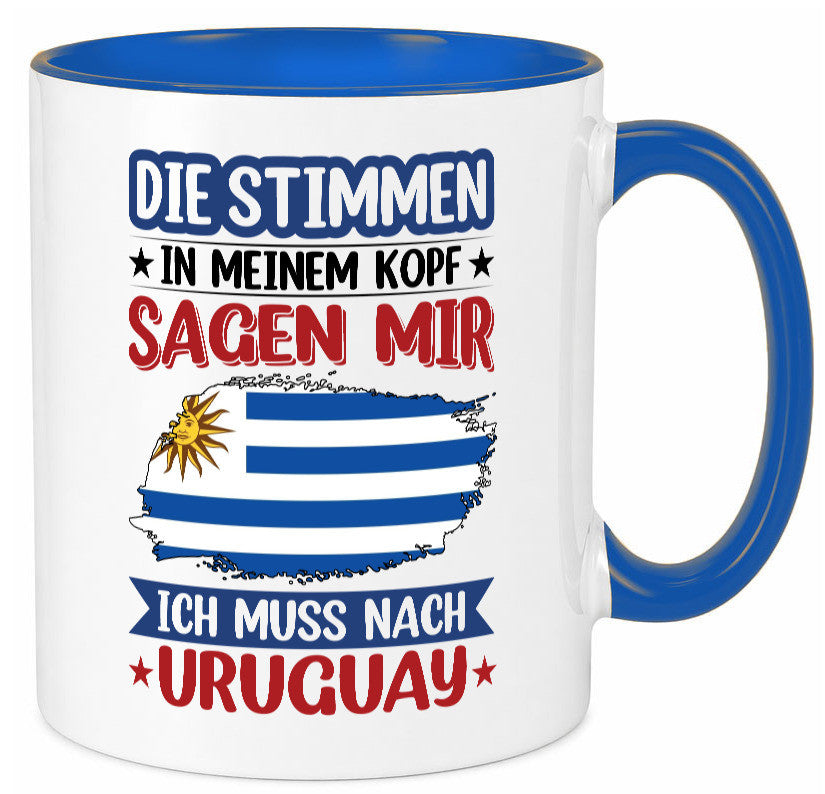 Uruguay | Urlaub Stimmen in meinem Kopf Traumland Geschenk Humor Geschenkidee Tasse