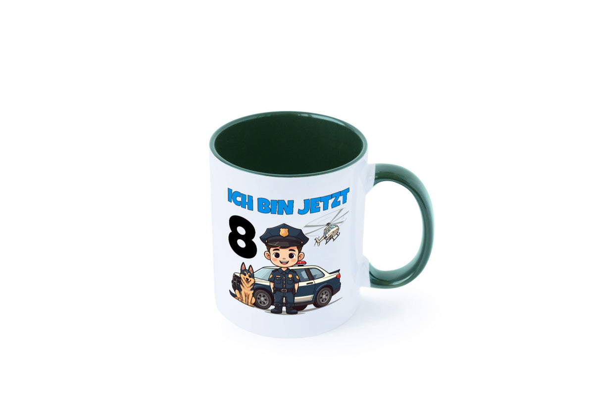 8. Geburtstag | 8 Jahre Polizei Kind Polizeiauto lustig Geschenkidee Geschenk Tasse