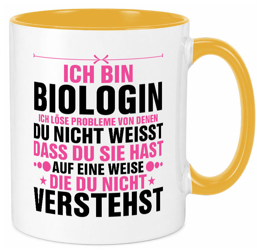 Löse Probleme: Biologin | Biologie Naturforscherin lustig Humor Geschenkidee Tasse