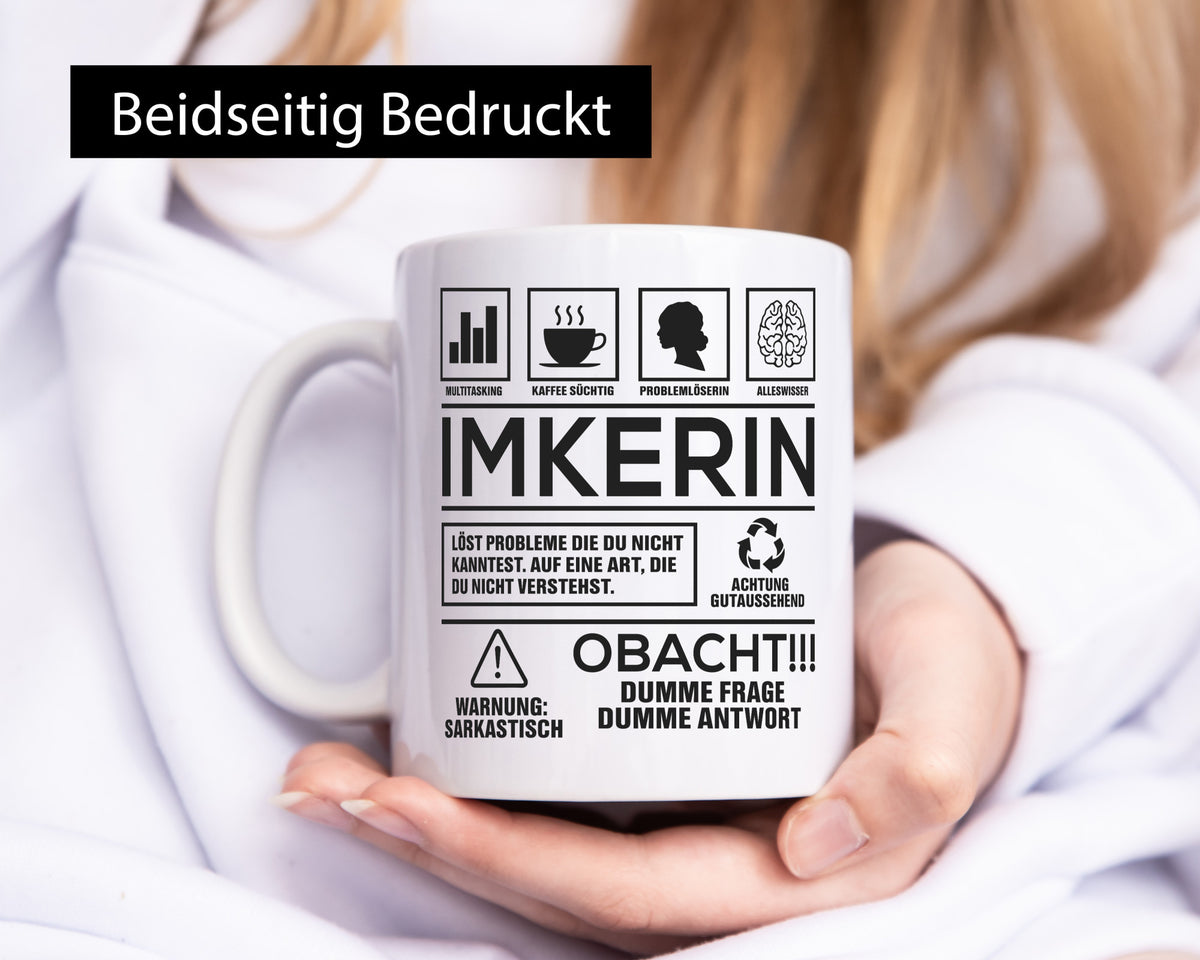 Achtung Probleme Imkerin | Imkerei lustiger Spruch Geschenk Humor Geschenkidee Tasse