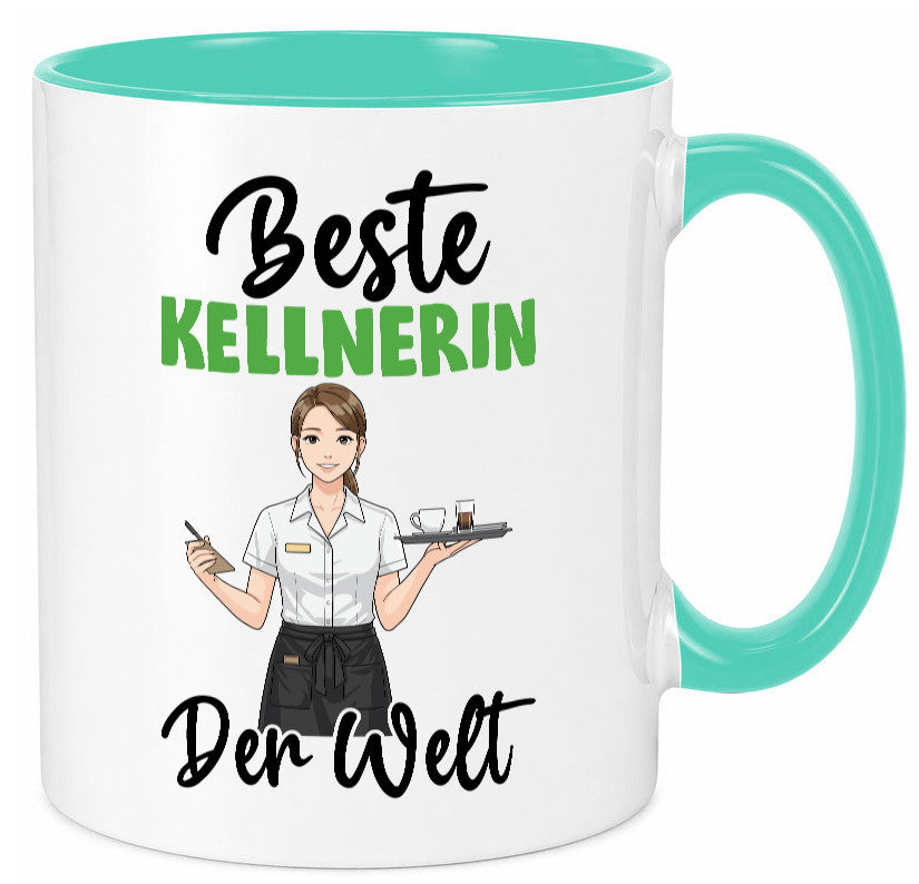 Beste Kellnerin | Beruf kellnern Bedienung v2 Humor Arbeit Kollegen Büro Tasse