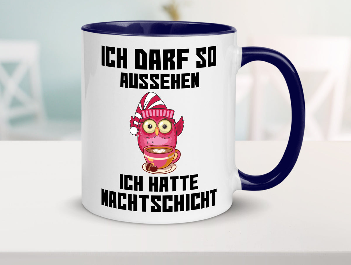 Nachtschicht Eule | Spruch Arbeit müde Nachtjob Geschenkidee Kollegen Büro Tasse