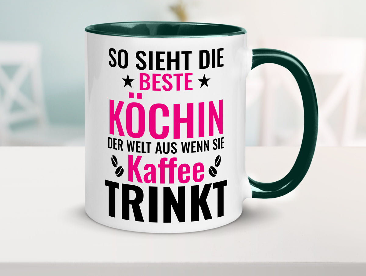 Kaffee trinkt: Köchin | Chefköchin Chefkoch Humor Arbeit Kollegen Büro Tasse