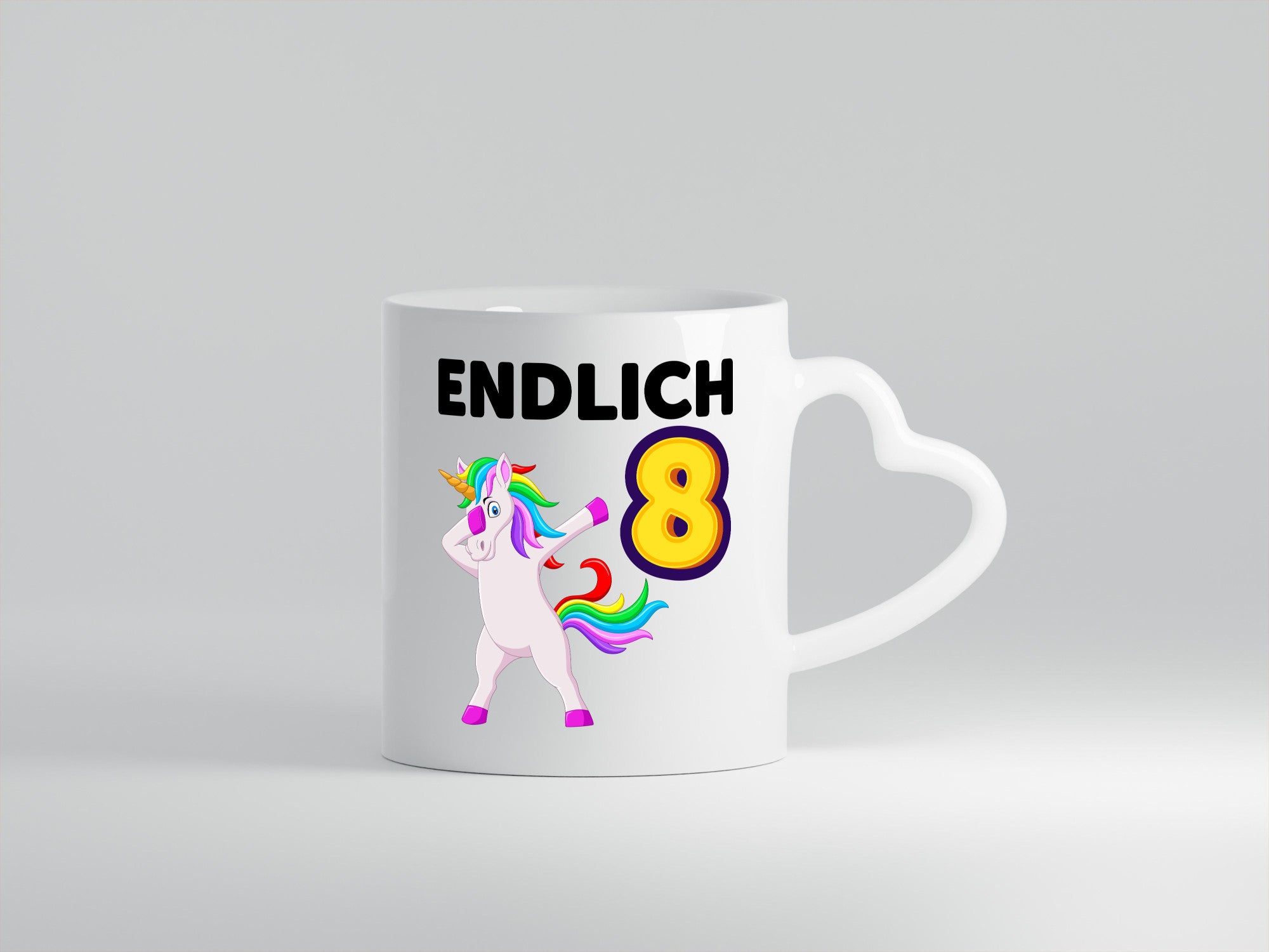 8. Geburtstag | endlich 8 Jahre Einhorn Mädchen Geschenkidee Humor Tasse