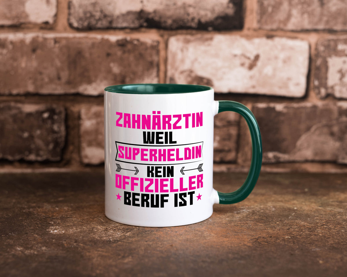 Superheldin Zahnärztin | Zahnmedizin Beruf Geschenkidee Arbeit Kollegen Büro Tasse
