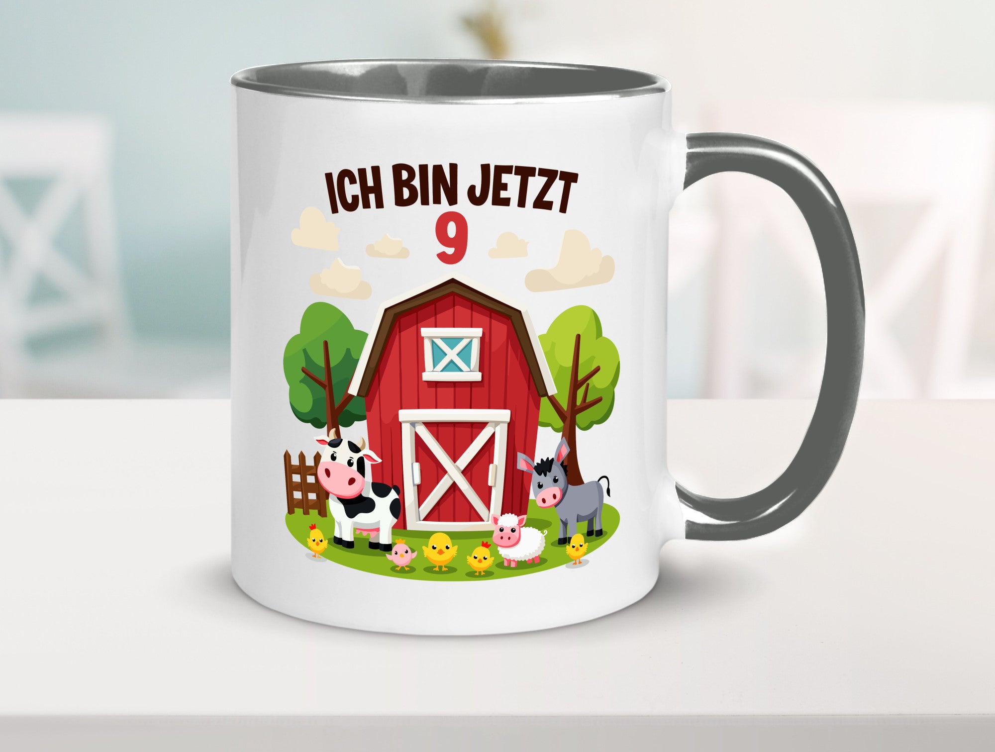 9. Geburtstag | 8 Jahre Bauernhof und Tiere Humor Geschenkidee Tasse
