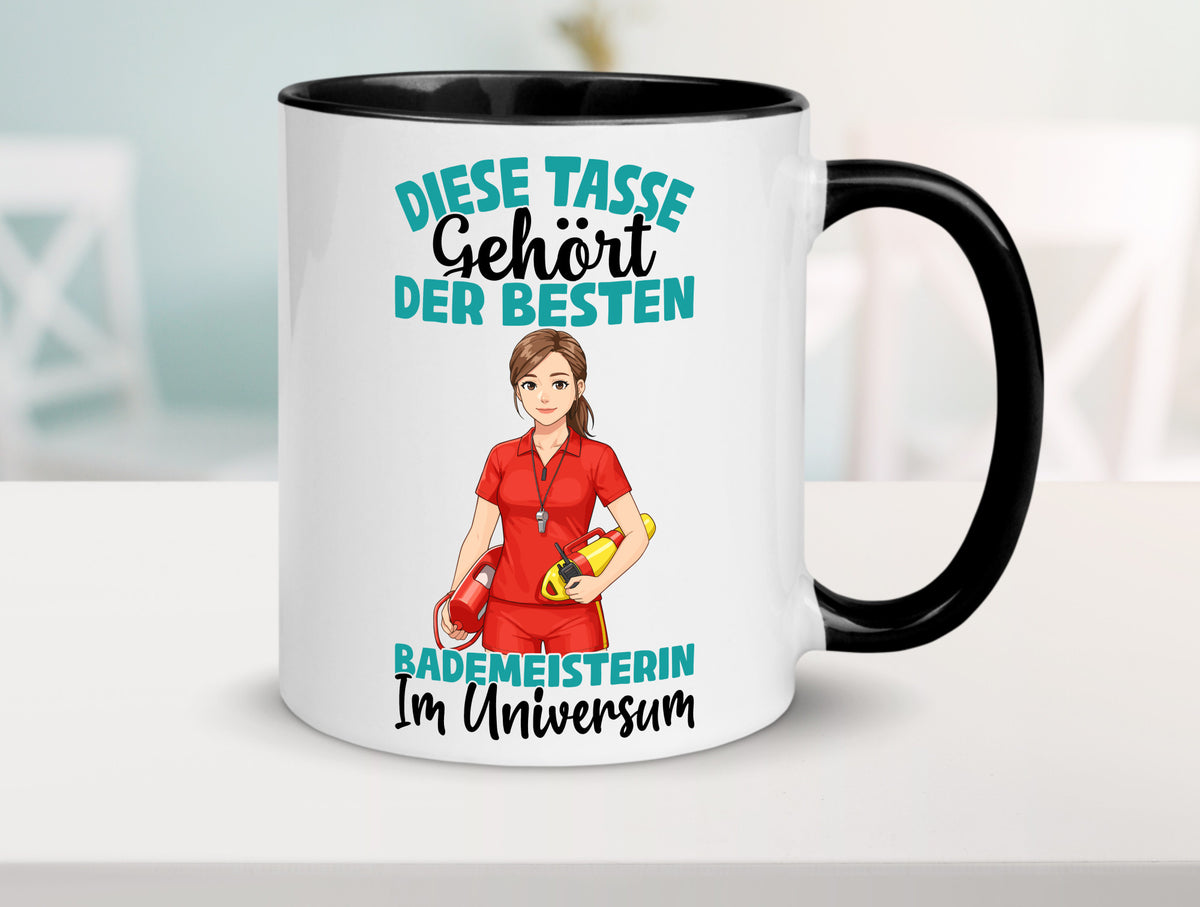 Im Universum: Bademeisterin | Schwimmmeisterin Geschenk Humor Geschenkidee Tasse