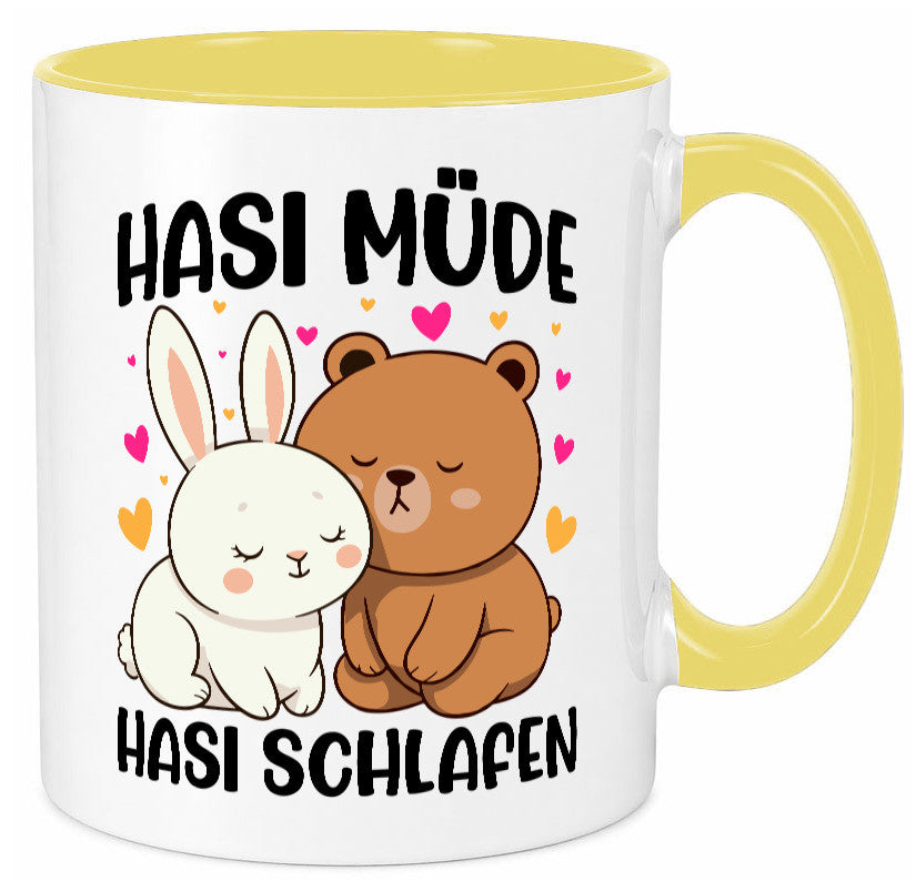 Hasi Müde | schlafen Kaninchen Häschen v2 lustiger Spruch Geschenk Humor Tasse