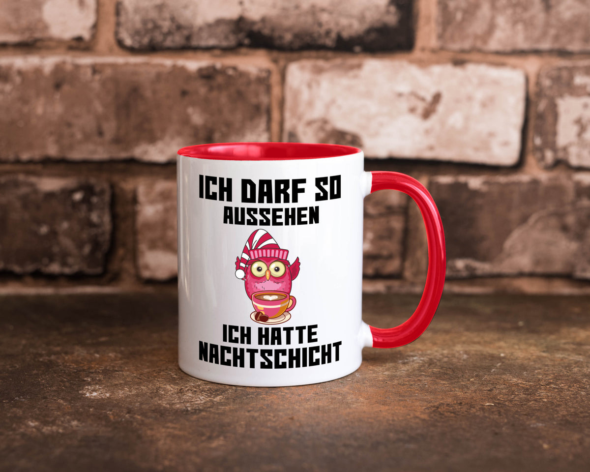 Nachtschicht Eule | Spruch Arbeit müde Nachtjob Geschenkidee Kollegen Büro Tasse