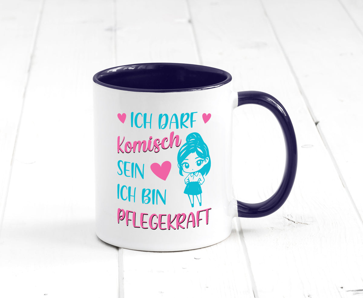 Ich darf komisch sein | Pflegekraft Geschenkidee Humor Tasse