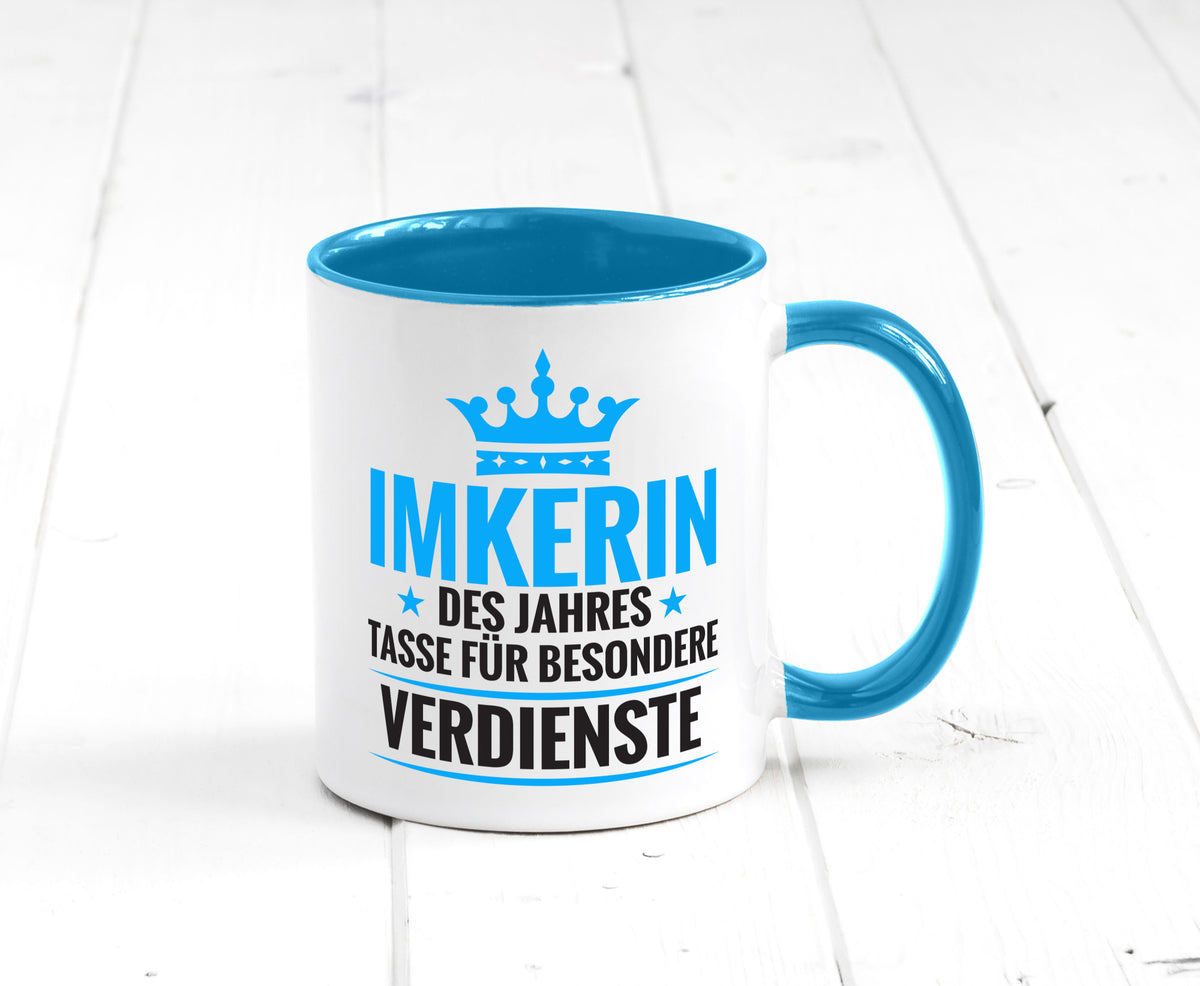 Besonderer Verdienst: Imkerin | Imkerei Geschenk Humor Geschenkidee lustiger Tasse