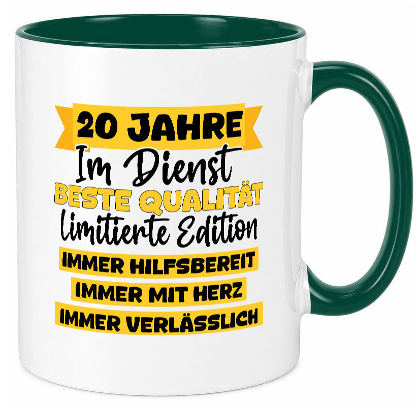 20 Jahre im Dienst | Jubiläum Arbeit v8 Geschenkidee Kollegen Büro Humor Tasse