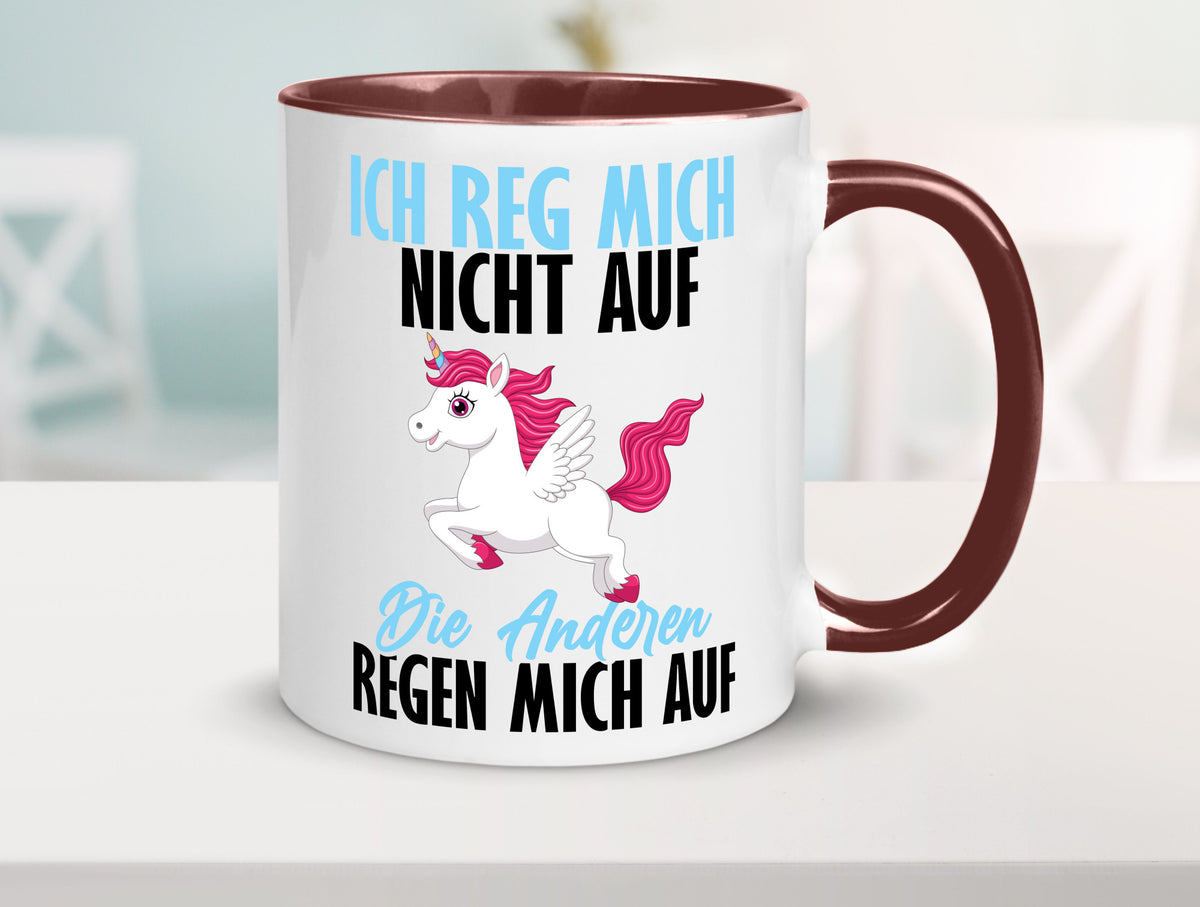 Ich reg mich nicht auf lustiger Spruch Geschenk Humor Geschenkidee Tasse