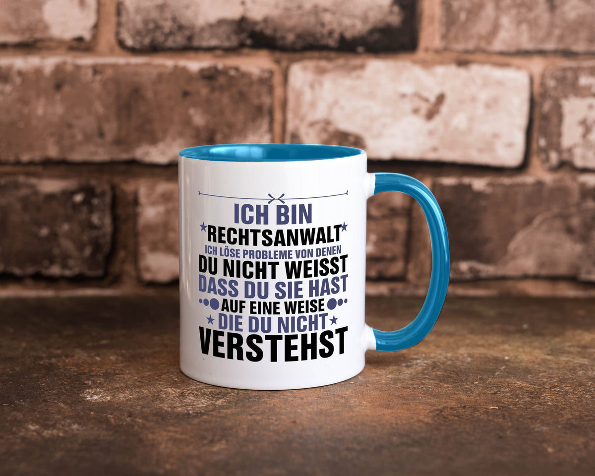Löse Probleme: Rechtsanwalt | Anwalt Jurist v2 lustig Humor Geschenkidee Tasse
