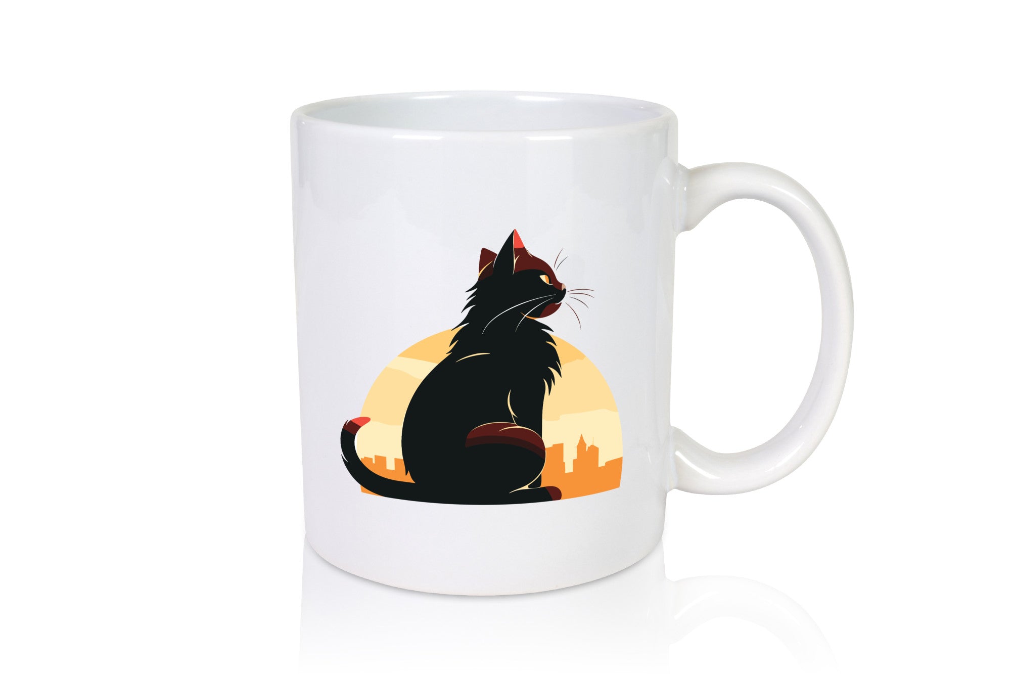 Katze | Großstadt Sonnenaufgang lustiger Spruch Geschenk Tierliebhaber Humor