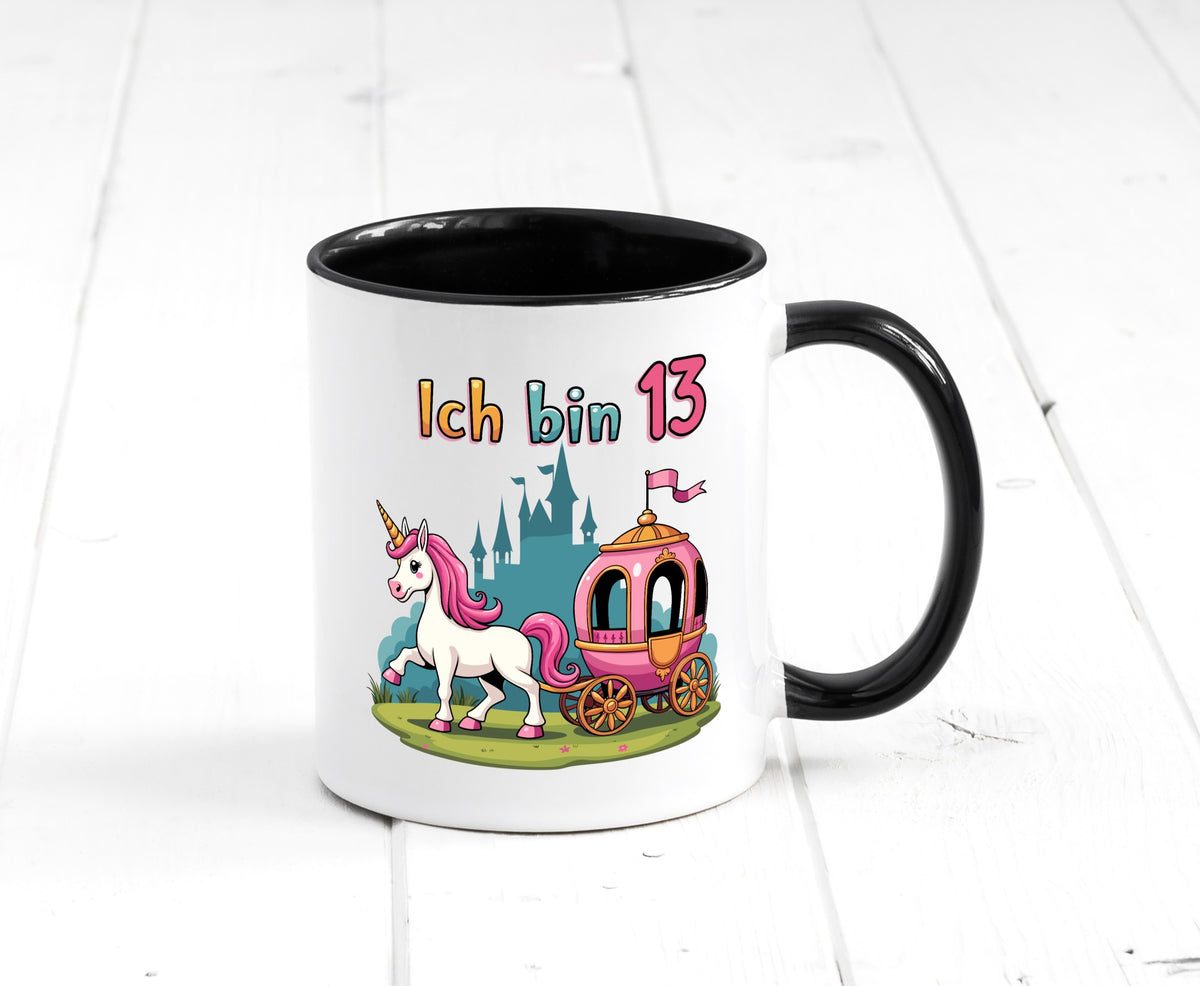 13. Geburtstag | Prinzessin in Kutsche Einhorn Geschenk Geschenkidee lustiger Tasse
