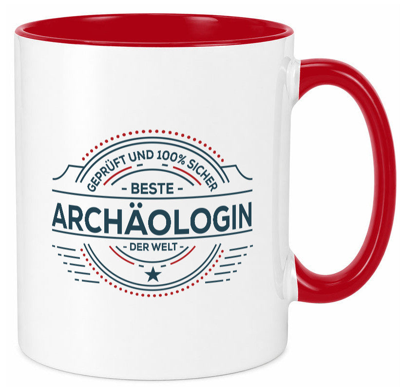 Geprüft und sicher: Archäologin| Archäologie | Forscherin Geschenk Humor Tasse