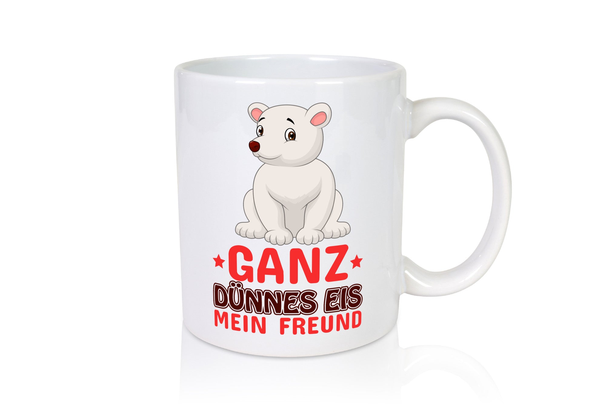 Ganz dünnes Eis | Spruch Tasse lustiger Eisbär Geschenk Humor Geschenkidee