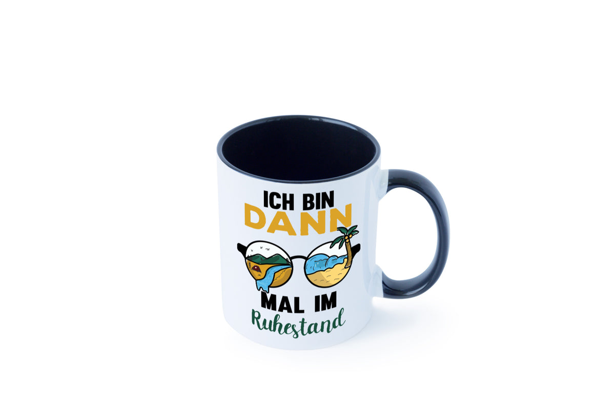 Bin dann mal im Ruhestand | Sonnenbrille Palme Meer lustig Jubiläum Geschenk Tasse
