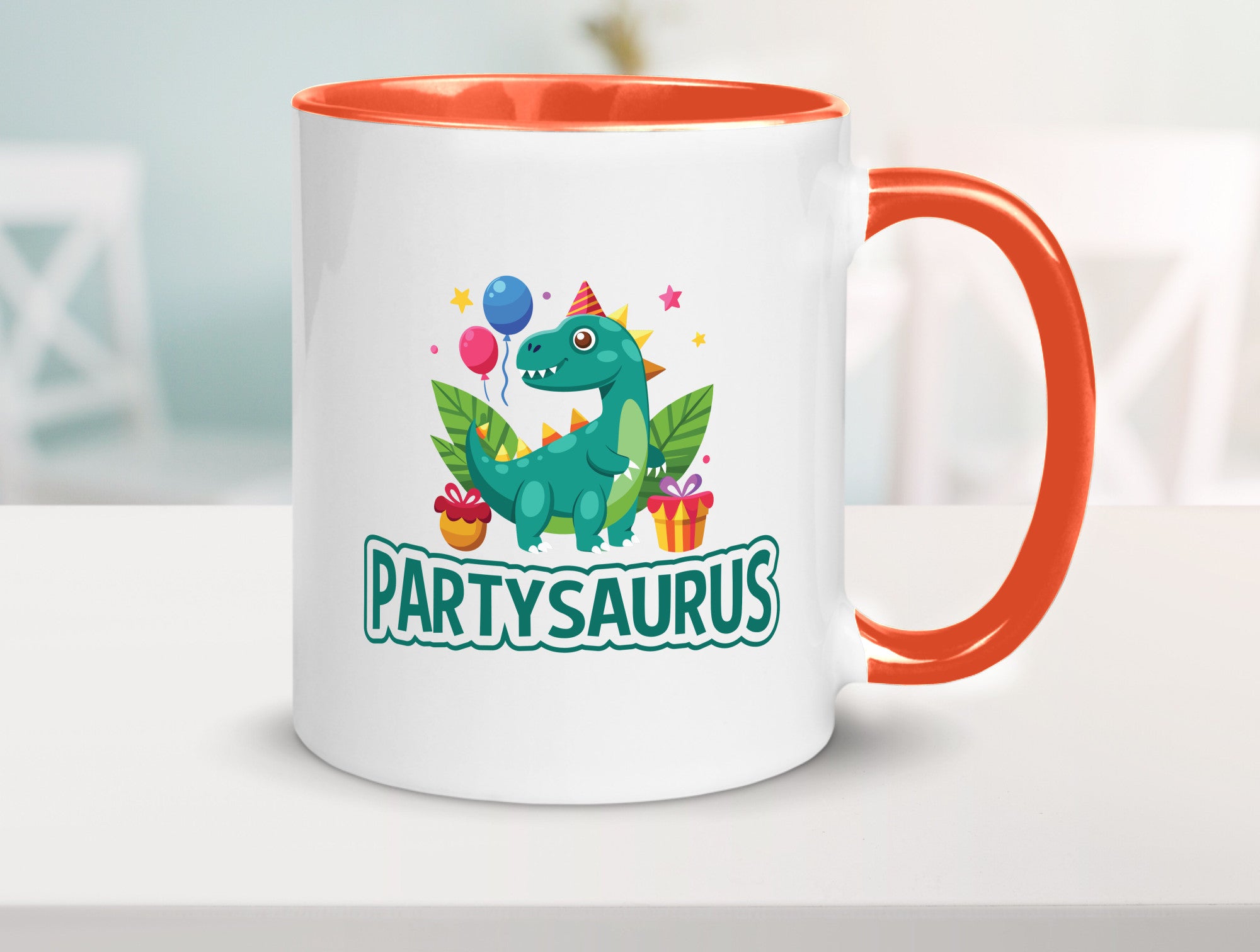 Partysaurus | Geburtstag Dinosaurier Luftballon Geschenkidee Humor Tasse