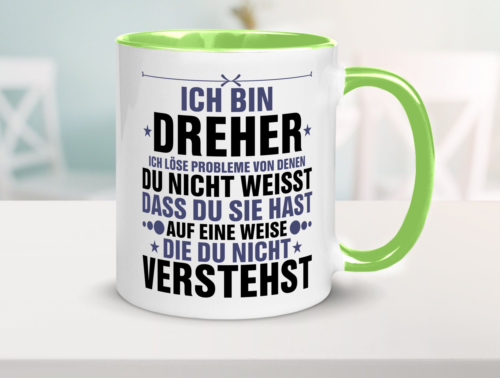 Löse Probleme: Dreher | Fräser lustiger Spruch Geschenk Humor Geschenkidee Tasse